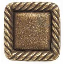 Emenee OR385-ABS Premier Collection Rope Edge Square 4-3/4 inch x 1-1/8 inch  in Antique Bright Silver Casa Series